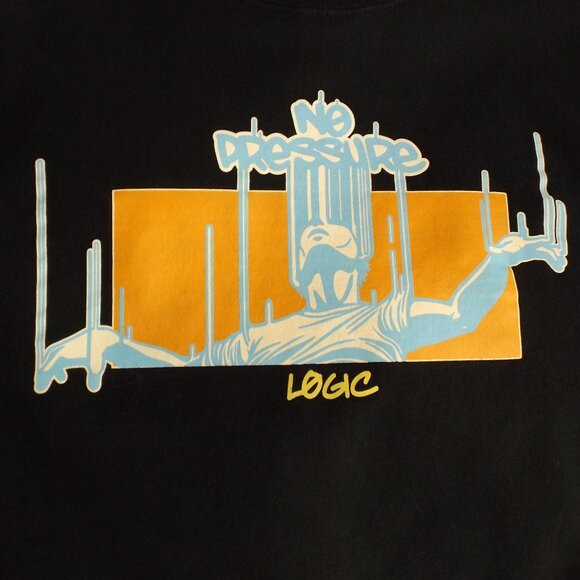 LOGIC Sweatshirt, M, Black, NO PRESSURE, Blue/Orange, Suspended man, 2 Sided - Picture 2 of 11